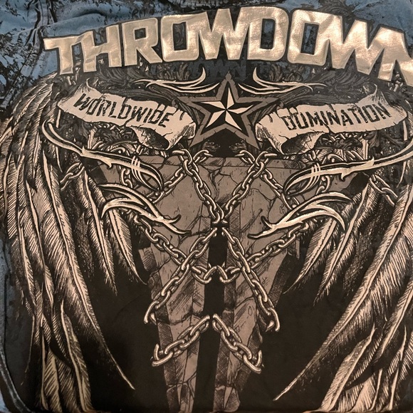 Throwdown - Mens XL - MMA inspired T-Shirt - Black , Blue and Silver - - Picture 9 of 10